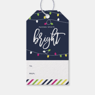 Bright and Colourful Christmas Lights Holiday Gift Tags