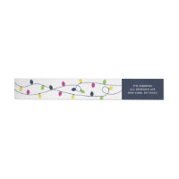 Bright and Colourful Christmas Lights Holiday Labe