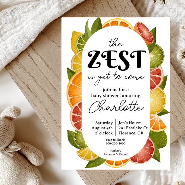 Bright and Colourful Citrus Baby Shower Invitation (Creator Uploaded)