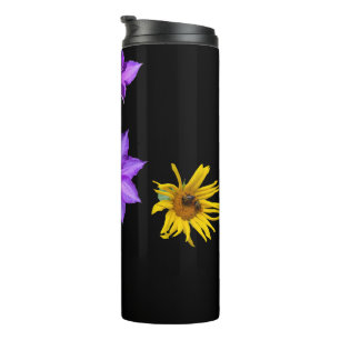Bright and Colourful Cut Out Flowers Thermal Tumbler