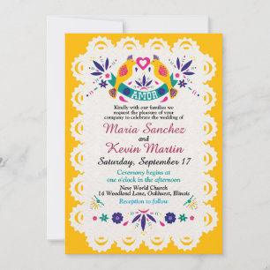 Bright and Colourful Fiesta Spanish Wedding Invitation