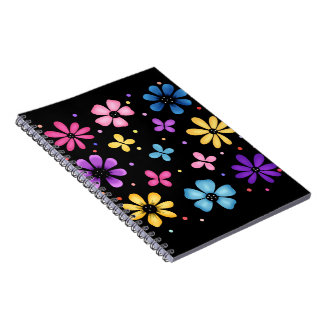 Bright and Colourful Flowers and Butterflies Notebook