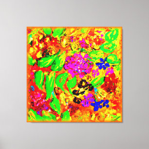 Bright And Colourful Flowers Art. Buy Now Canvas Print