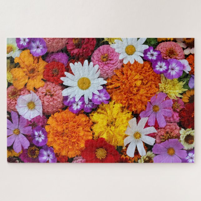Bright And Colourful Flowers Botanical Floral Jigsaw Puzzle (Horizontal)