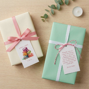 Bright and colourful macaroon cakes gift tags