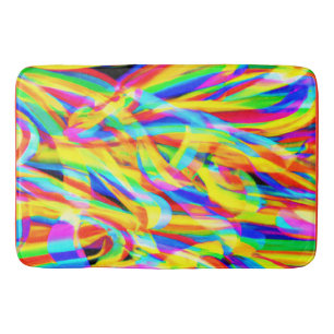 Bright And Colourful Neon Pattern Art Bath Mat