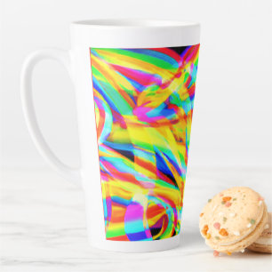 Bright And Colourful Neon Pattern Art Latte Mug