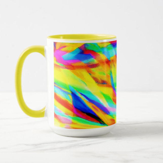 Bright And Colourful Neon Pattern Art Mug (Left)