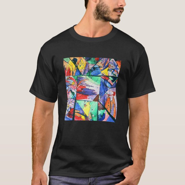 Bright And Colourful Painted Collage  Triangular A T-Shirt (Front)