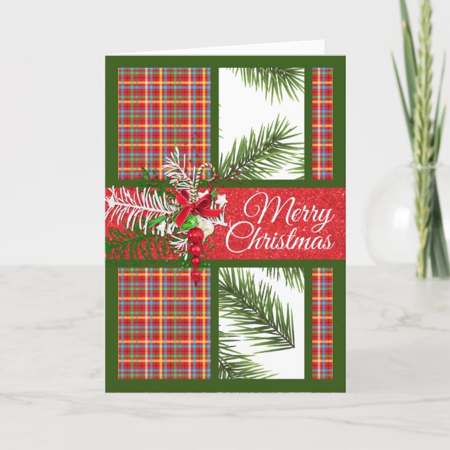 Bright and Colourful Personalized Folded Christmas Card (Front)