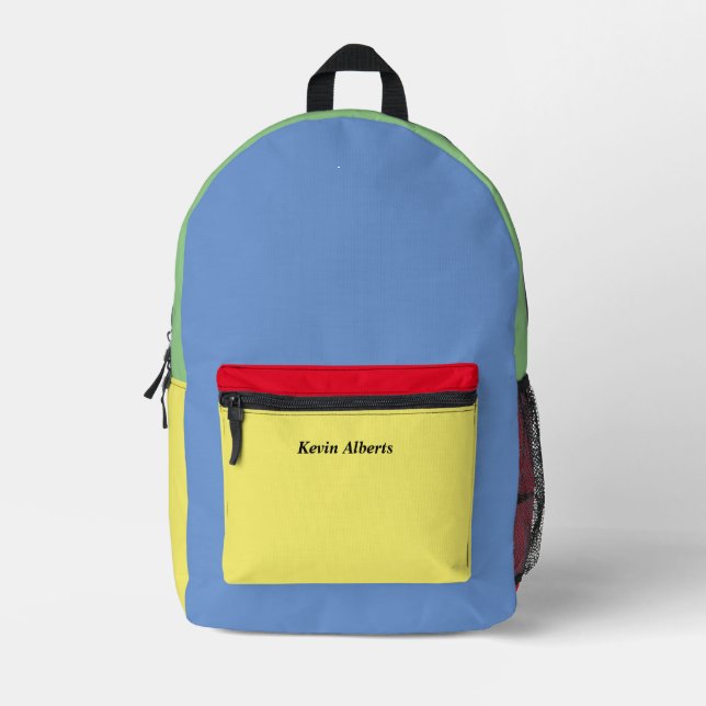 Bright and Colourful Personalized Printed Backpack (Front)