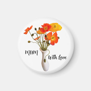 Bright and colourful Poppies in vase named Magnet