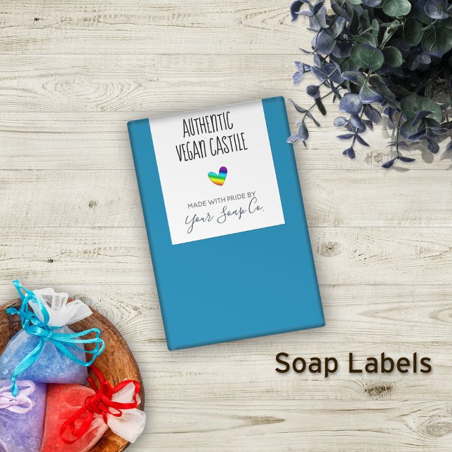 Bright and Colourful Rainbow Heart Soap Label (Creator Uploaded)