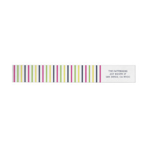 Bright and Colourful Stripes Pattern Wrap Around Label