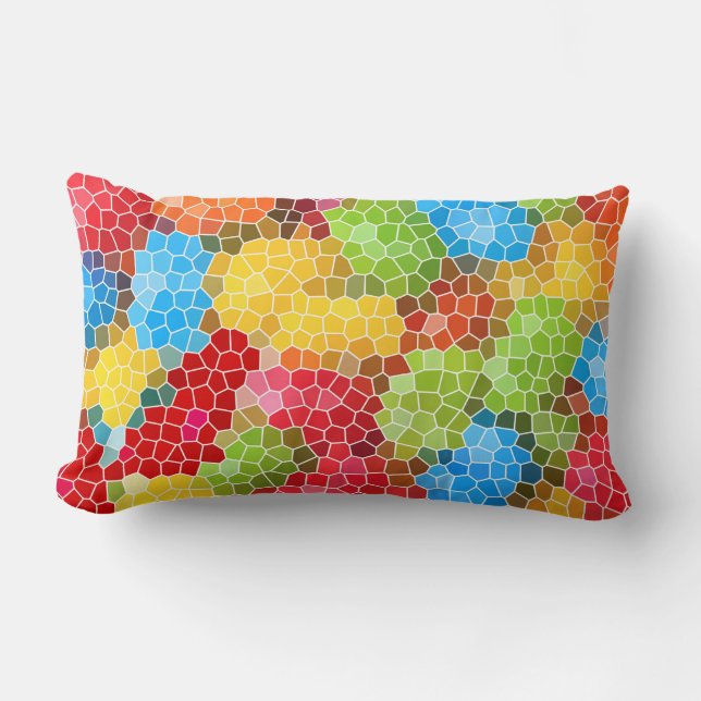 Bright and Colourful Unique Pattern Lumbar Pillow (Front)