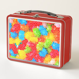 Bright and Colourful Unique Pattern Metal Lunch Box