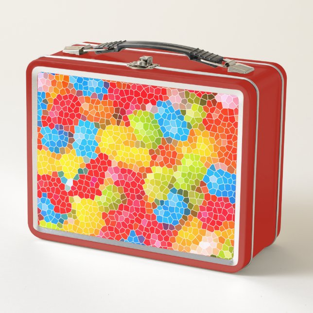 Bright and Colourful Unique Pattern Metal Lunch Box (Front)