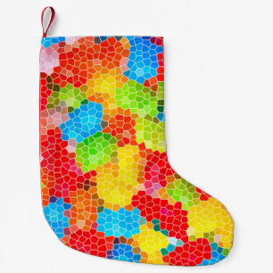 Bright and Colourful Unique Pattern Small Christmas Stocking