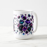 Bright and Dark Floral Fantasy with Butterflies
