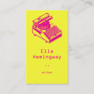 Bright and Early Type Writing Machine Business Card