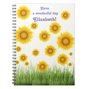 Bright and Elegant Sunflower Graphic Design Notebook