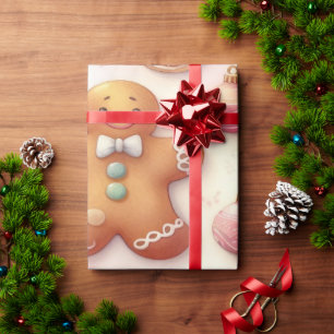 Bright and festive Christmas wrapping paper design