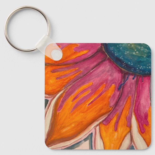 Bright and Fun Floral Key Chain (Front)