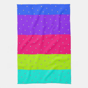 Bright and Fun Stripe and Polka-Dots Kitchen Towel