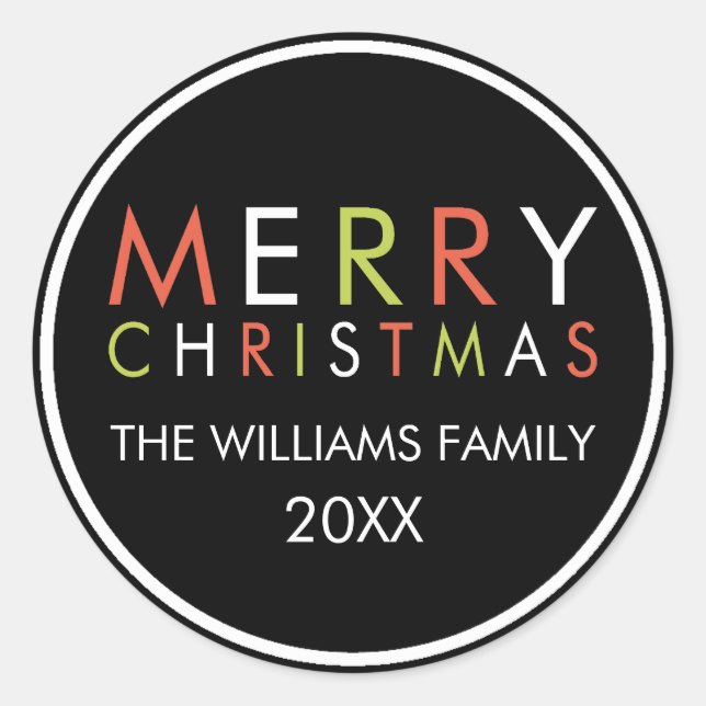 Bright and Joyeux Sticker de Noël - noir (Devant)