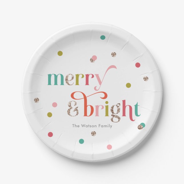 Bright and Merry Holiday Party Plates (Front)