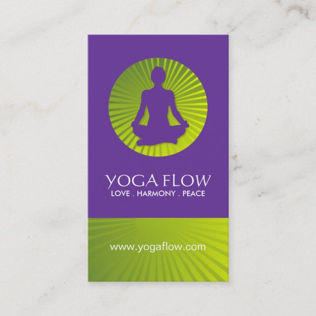 Bright and Modern Yoga Business Cards (Front)