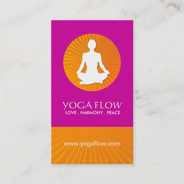 Bright and Modern Yoga Business Cards (Front)