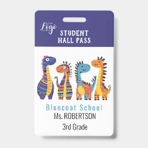 Bright animals teacher or student pass badge
