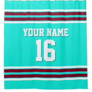 Bright Aqua Burgundy White Stripes Sports Jersey