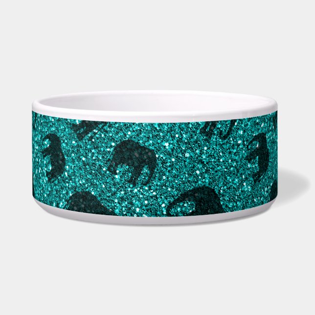 Bright aqua elephant glitter pattern (Front)