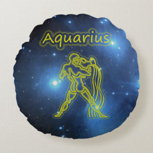 Bright Aquarius Round Pillow