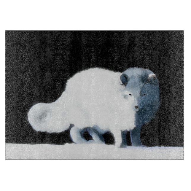 Bright Arctic Fox Cutting Board (Front)