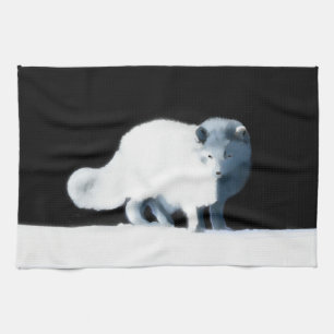 Bright Arctic Fox Kitchen Towel