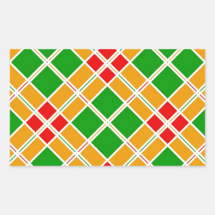 Bright Argyl red  green yellow pattern accessory Sticker