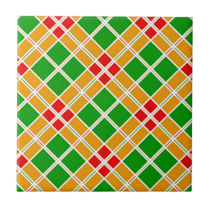 Bright Argyl red green yellow pattern accessory Tile