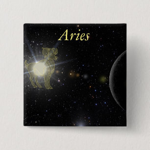 Bright Aries 2 Inch Square Button
