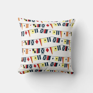 Bright Array of Nautical Flags Pillow