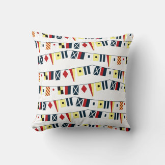 Bright Array of Nautical Flags Pillow