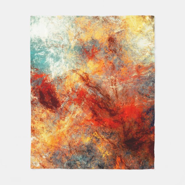 Bright artistic splashes. Abstract painting colour Fleece Blanket (Front)