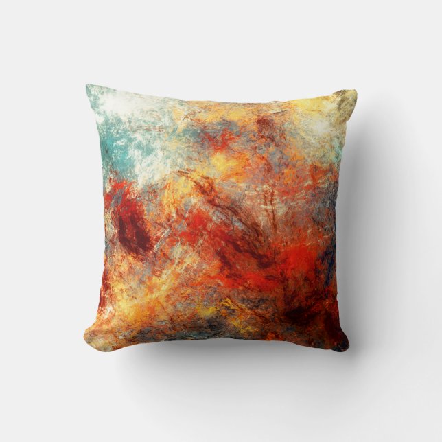 Bright artistic splashes. Abstract painting colour Throw Pillow (Front)