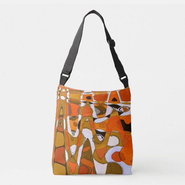 Bright autumn circles: abstract pattern. crossbody bag (Front)