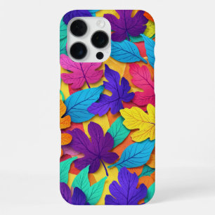 Bright Autumn Leaves Pattern on Warm Yellow iPhone 16 Pro Max Case