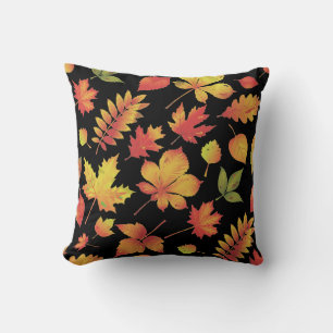 Bright Autumn Leaves Throw Pillow
