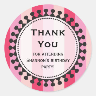 Bright Awnings Pink Thank You Sticker