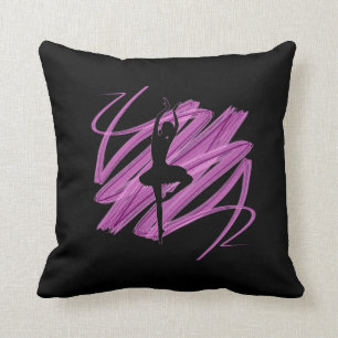 Bright ballerina dancer throw pillow